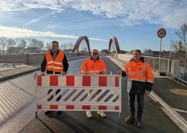 Bürgermeister Benjamin Boml, Hannes Neudam und Albert Thanhäuser